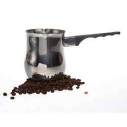 Kafijas turka, katliņš turku kafijai, kafijas kanniņa, cezva, ibrik no nerūsējošā tērauda indukcijas plīts virsmām ar diviem snīpiem, tilpums 750 ml 